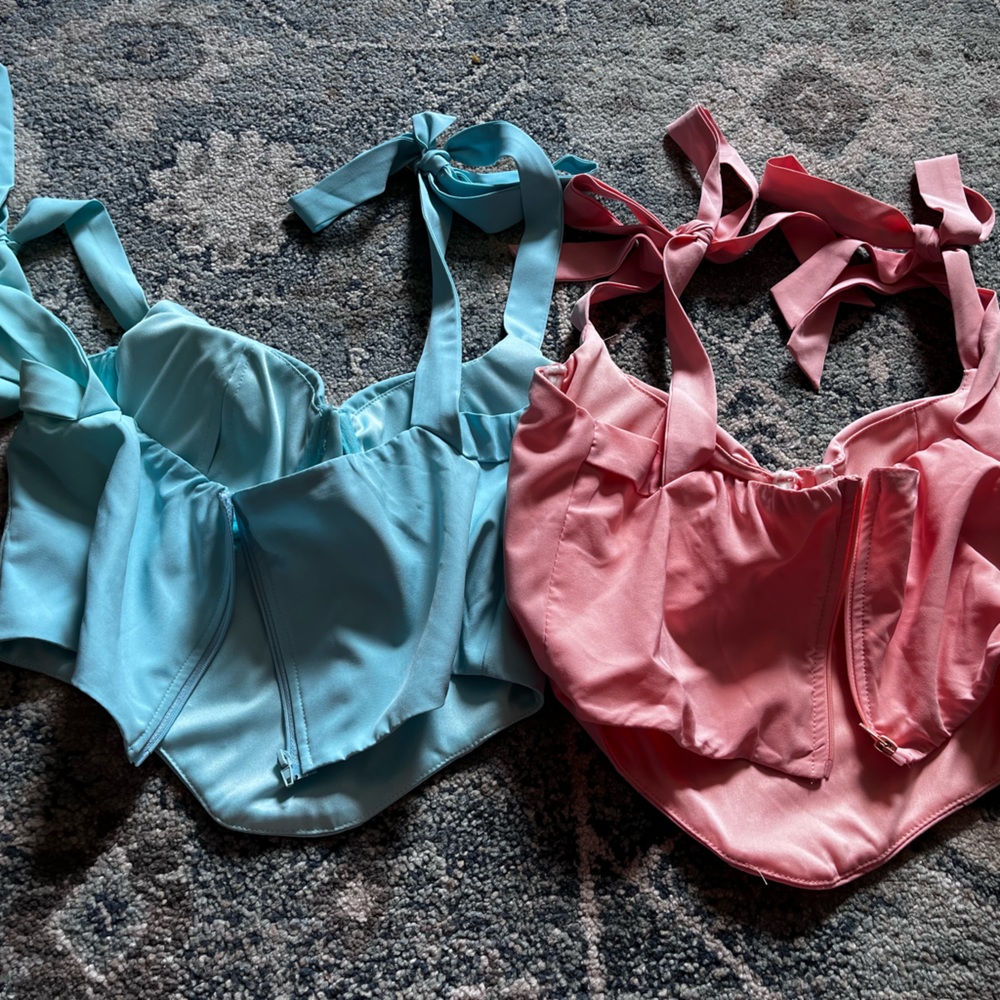 SHEIN Corset Zip up tops